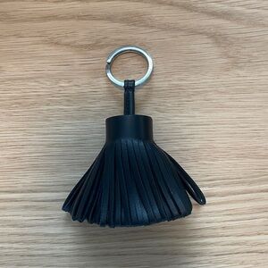 Black Leather Tassel Keychain (Hermes Carmen)
